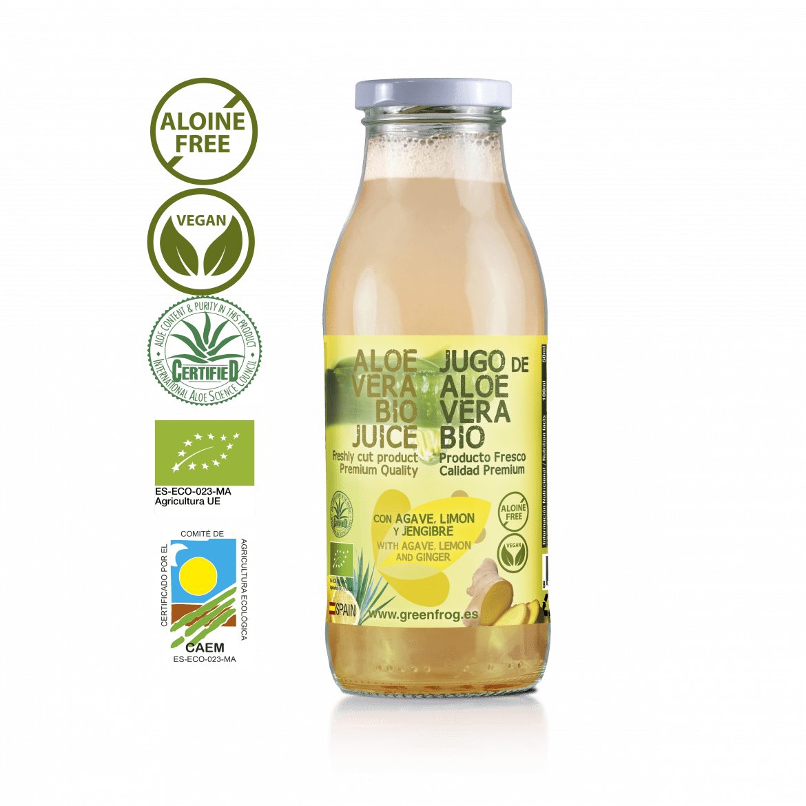 Green Frog zumo bio aloe vera producto ecologico